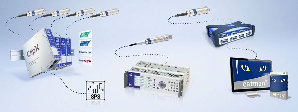 Basıncı ölçmek için basınç sensörü ile kullanılabilecek çeşitli ölçüm zinciri kurulumları